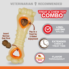 Juguete dispensador Pop-In de Nylabone, recompensa durante la masticación.