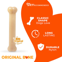 Nylabone Original Hueso para perros grandes, ideal para mordidas intensas.