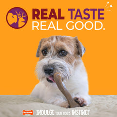 Nylabone sabor bisonte y venado: recompensa sabrosa para masticadores fuertes.