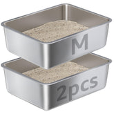 Nyutu 2Pcs bandeja frontal de acero inoxidable, limpieza rápida y fácil.