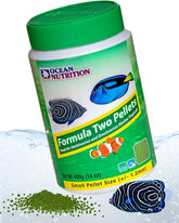 Ocean Nutrition Fórmula Dos Gránulos—nutrientes ricos para peces herbívoros y omnívoros, promueven dieta equilibrada.