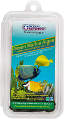 Ocean Nutrition Seaweed Select: hojas de alga verde, ideal para alimentación diaria de peces herbívoros.