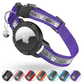 Odokele collar AirTag reflectante morado para localizar al gato de noche