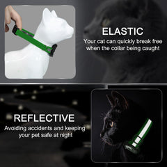 Odokele collar gato elastico reflectante, mayor visibilidad nocturna