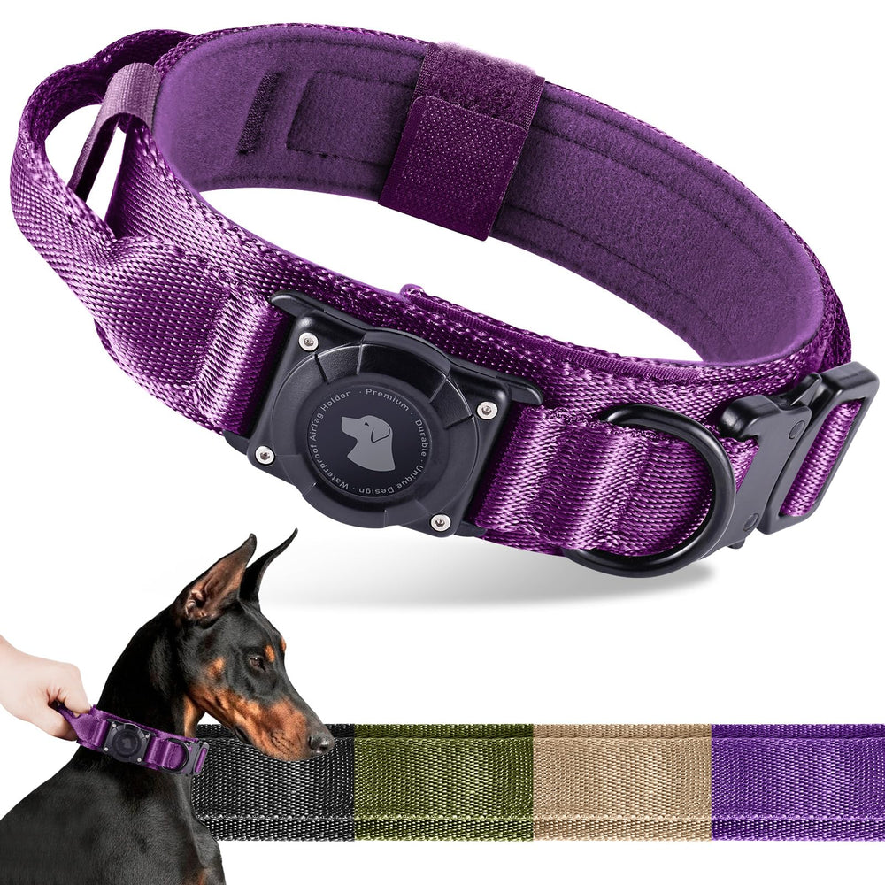 Odokele collar con portador AirTag, resistente al agua para perros activos.