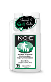 Odorcide KOE, botella de 16 oz, elimina olores en jaulas y superficies.