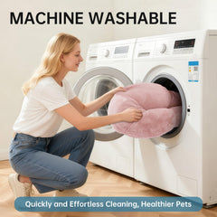 OhGeni Cama Donut, lavable a máquina para limpieza rápida.