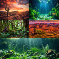 OHIOCATII fondo de acuario: escena marina con plantas para mayor interés visual