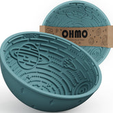 OHMO Slow Feeder Bowl Lick Mat azul claro: experiencia sensorial suave para perros.