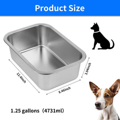 Ohtomber plato agua perro metalico, alta capacidad para varias mascotas.