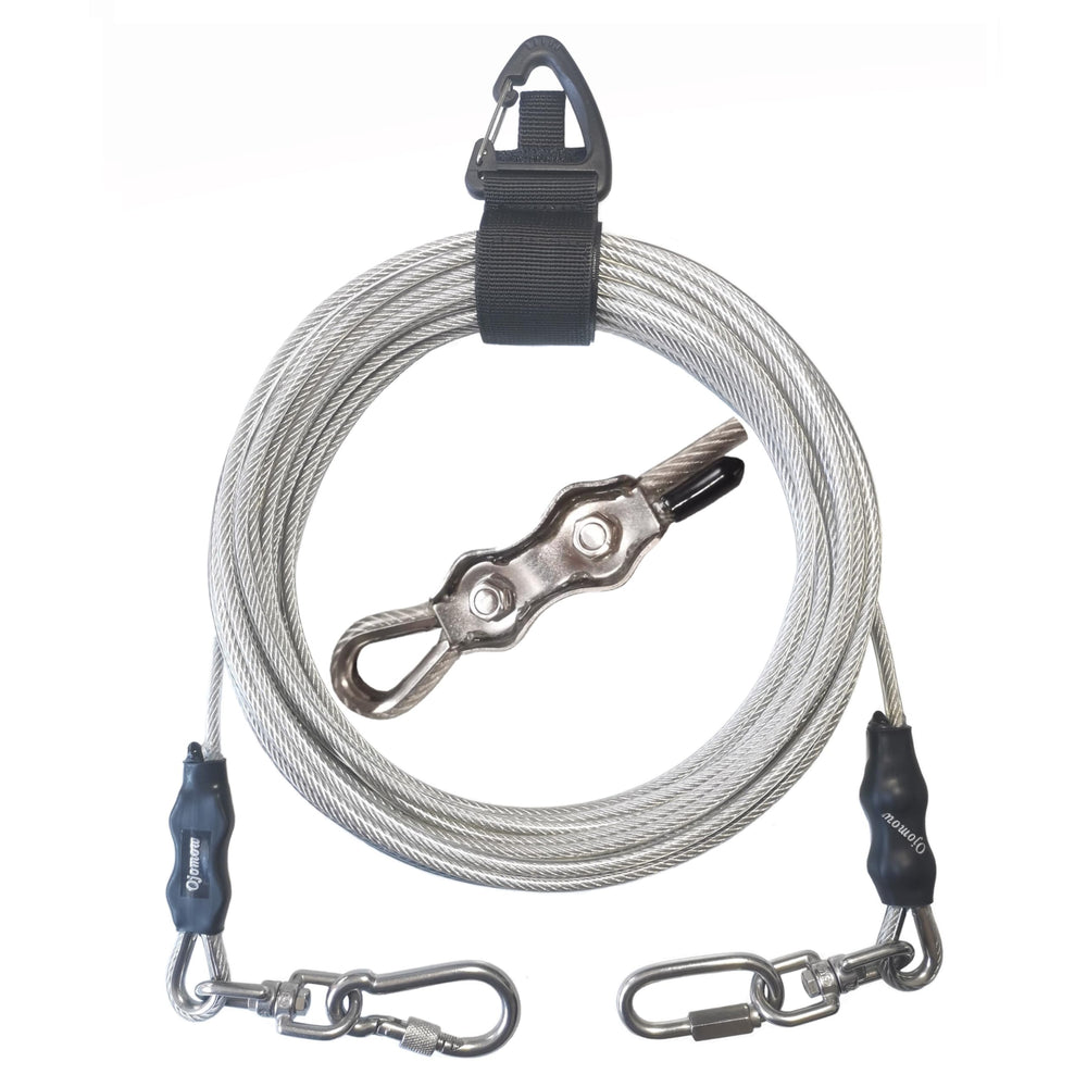 Ojomow cable atadura para perro, resistencia 2000 libras, ideal para patio.