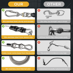 Ojomow cable para perro de acero inoxidable 304, duradero en exterior.