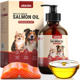 OKKÖBI aceite de salmón Alaska botella promueve pelaje brillante y piel sana.