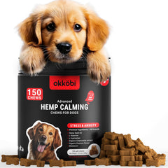 OKKÖBI bocaditos calmantes para perros, paquete de 150, ideal para viajes.