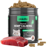 OKKÖBI calmantes para gatos en envase, facilidad de uso diario.