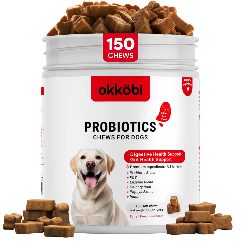 OKKÖBI probióticos para perros, bote: refuerzo digestivo fácil de usar.