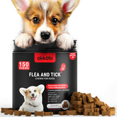 OKKÖBI pulgas y garrapatas para perros, sabor carne, envase práctico para uso diario.