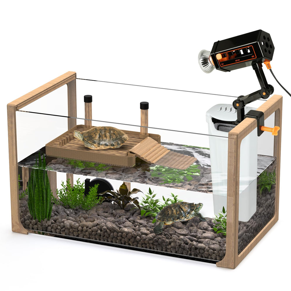 OKKÖBI tortuga-acuario-con-filtro: agua clara para tortugas jóvenes.