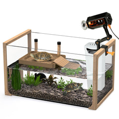 OKKÖBI tortuga-acuario-con-filtro: agua clara para tortugas jóvenes.