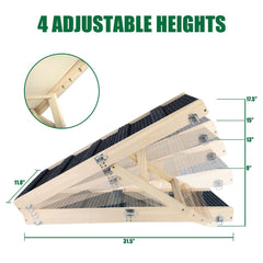 Rampa Okydoky plegable con asa para transportar fácilmente.