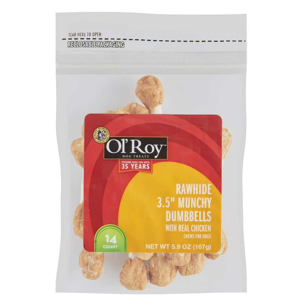 Ol' Roy mancueras masticables con pollo real para perros