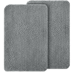 OLANLY tapete puerta perros chenilla 47x24, suave y absorbe humedad para entradas limpias.