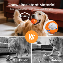Ollapet bola control remoto naranja, control cómodo desde el sofá para jugar con tu mascota.
