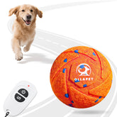 Ollapet bola interactiva para perros naranja en acción, entretenimiento seguro y estimulante.