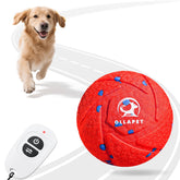 Ollapet bola interactiva roja, cáscara resistente y apta para mordedores grandes.