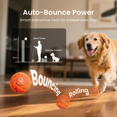 Ollapet bola rebote automática naranja, ideal para ejercitar mente y cuerpo al aire libre.