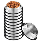 Olutacot conjunto de 10 tazones de acero inoxidable para mascotas, ideal para alimentación diaria.