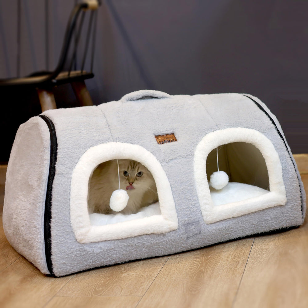 OMIVIER cama-gato-cueva-plegable: refugio cómodo para siestas tranquilas