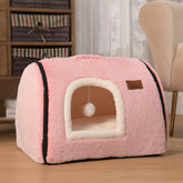 OMLIVLIES cama-gato-cueva-rosa refugio cómodo para descansar.