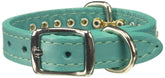Collar OmniPet de cuero con cristal Jade, ideal para paseos elegantes y diarios