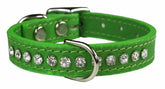 Collar OmniPet Signature en cuero Kiwi con cristales para ocasiones especiales