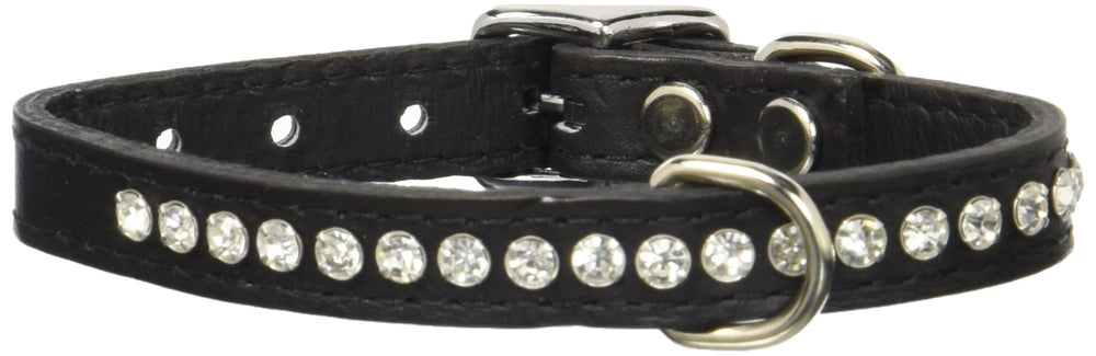 OmniPet collar de cuero con cristales, lujo diario para paseos.