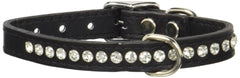 OmniPet collar de cuero con cristales, lujo diario para paseos.