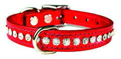 OmniPet collar de cuero con cristales, ideal para paseos diarios y eventos especiales.