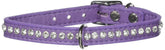 OmniPet Signature Collar de cuero con cristales lavanda, ideal para paseos diarios con estilo.