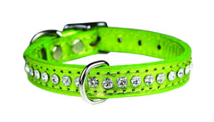 OmniPet Signature collar de cuero con cristales, ideal para paseos con estilo