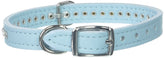 OmniPet Signature Collar de cuero con crystals azul, ideal para paseos elegantes y cómodos.