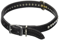 OmniPet Signature: collar de cuero con cristales para paseos elegantes y confort diario.