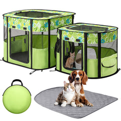 Ondware jaula para gatos portátil con áreas divididas para juego y baño, diseño versátil