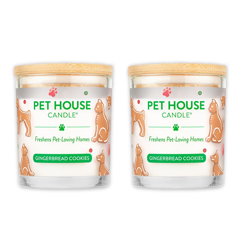 One Fur All velas para mascotas con aroma galletas de jengibre para casa festiva.