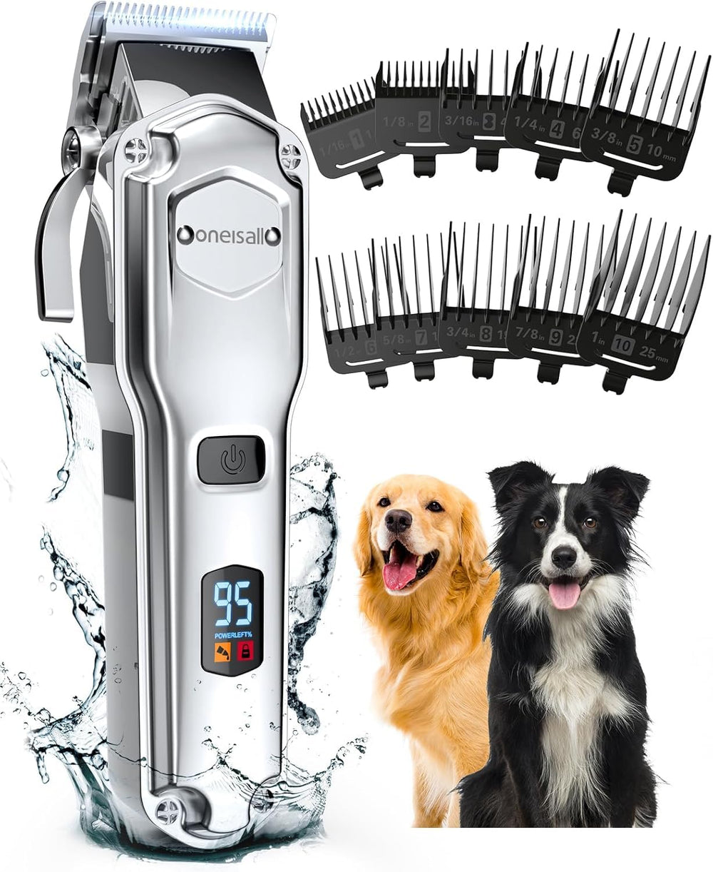 oneisall cortapelos para perros con hojas de acero inoxidable para pelaje grueso.