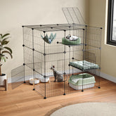 Oneluck Catio de 3 niveles ofrece amplio espacio para juego y descanso