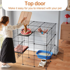 Oneluck Catio con dos puertas facilita acceso seguro y supervisión