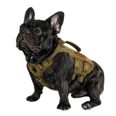 OneTigris arnés táctico para perro XS: visto de frente, cómodo y transpirable para paseos.