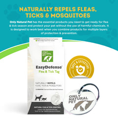 Only Natural Pet EasyDefense etiqueta collar resistente al agua para aventuras al aire libre.