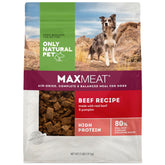 Only Natural Pet MaxMeat empaque-perro, alimento seco aireado, proteína de calidad.